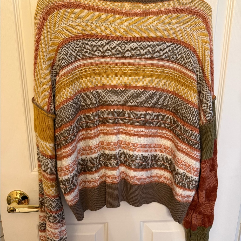 Gilded Intent Multicolor Patchwork Sweater - image 2